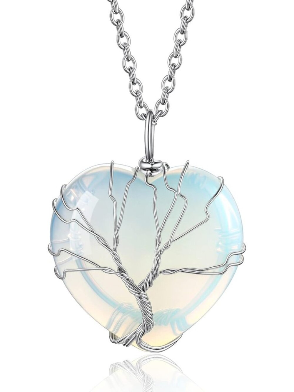 Healing Crystal Tree of Life Necklace | Birthstone Pendant Jewelry for Women